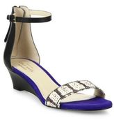 Thumbnail for your product : Cole Haan Adderly Snake-Print Leather Ankle-Strap Wedge Sandals