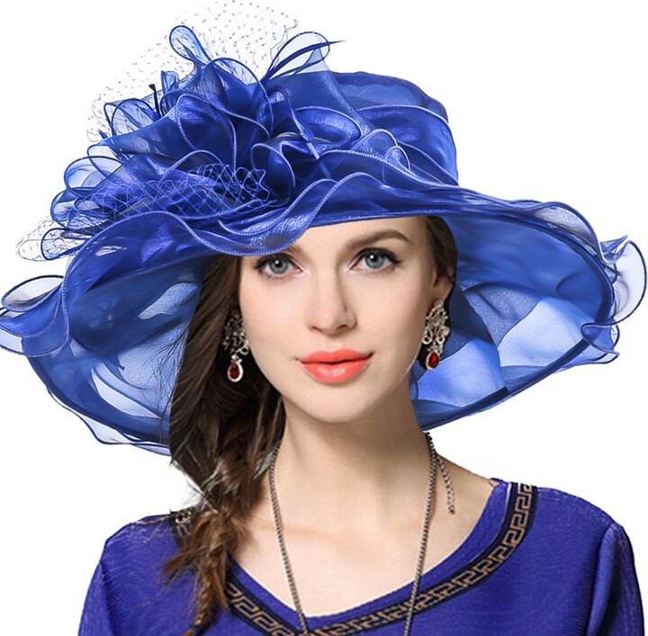 VECRY Women Church Derby Hat Wide Brim Wedding Dress Hat Tea Party HAT