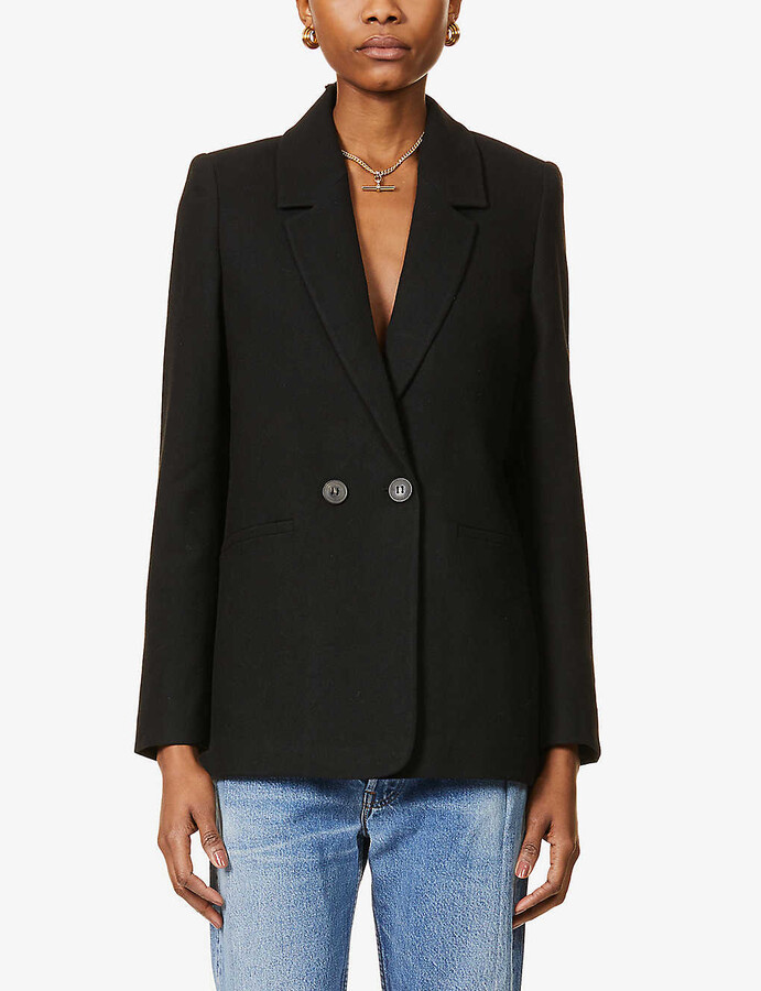 Anine Bing Madeleine double-breasted woven blazer - ShopStyle