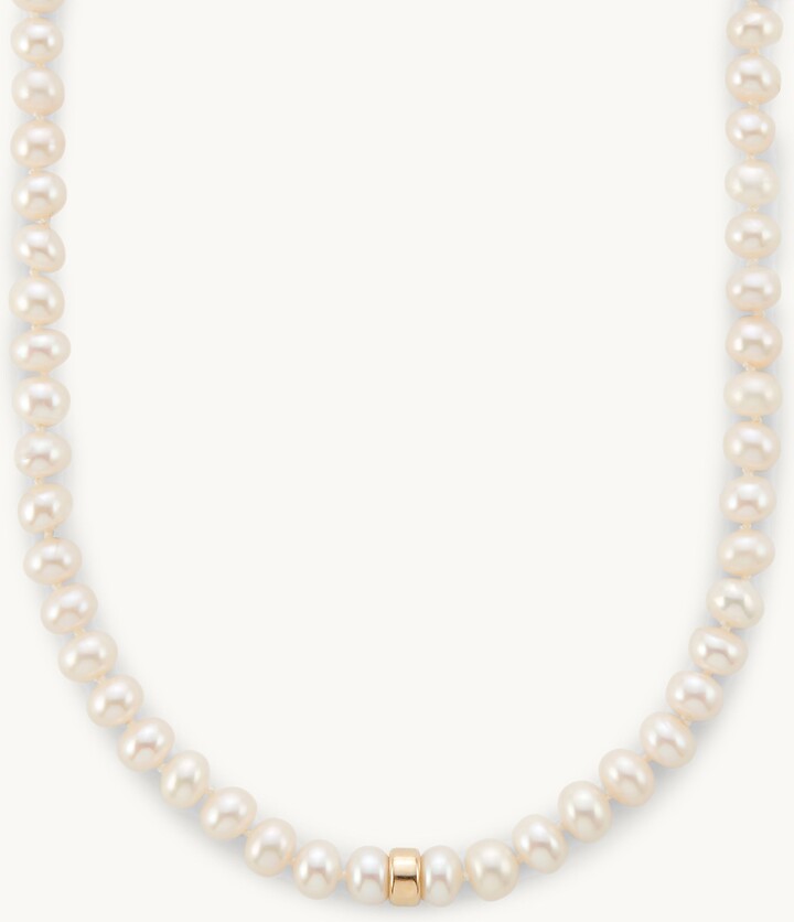 Sheryl Lowe Pearl Knotted Necklace 14k Yellow Gold / Pearl