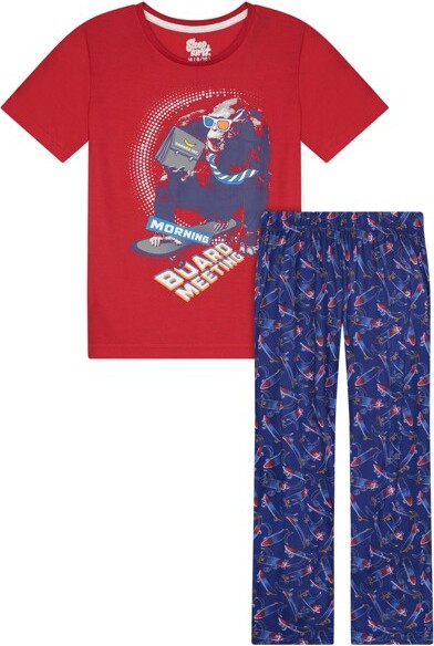 Sleep On It Boys Glow In The Dark Ape Skate 2-Piece Pajama Sleep Pants Set  - Red, L(12/14) - ShopStyle