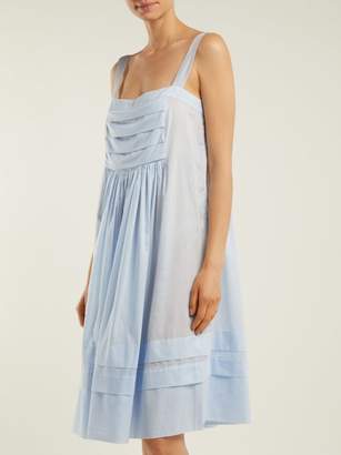 Three Graces London Linton Sleeveless Cotton Voile Nightdress - Womens - Light Blue