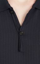 Thumbnail for your product : Lanvin Pinstripe & Pique Polo-Blue