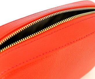 Coccinelle Red Grainy Leather Mini Camera Bag w/Canvas Shoulder Strap