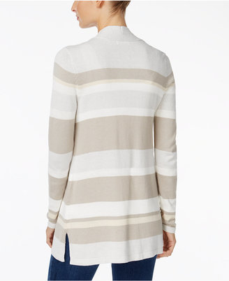 Charter Club Petite Striped Open-Front Cardigan, Only at Macy's