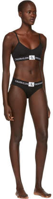Calvin Klein Underwear Black Triangle Monogram Mesh Bra