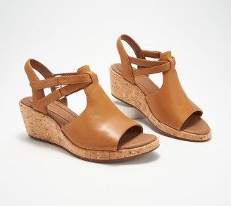 Clarks Leather Wedge Sandals- Un Plaza Way - ShopStyle