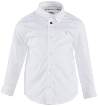 Paul Smith Junior White Oxford Shirt With Stripe Cuffs