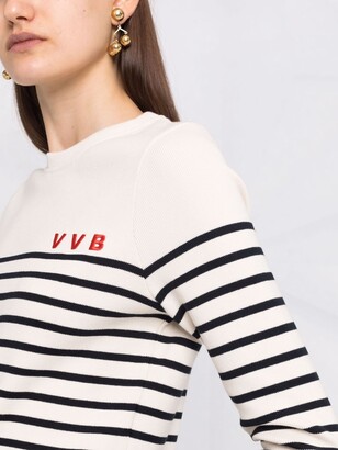 VVB Logo-Embroidered Stripe Top
