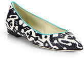 Thumbnail for your product : Brian Atwood Audry Tribal-Print Snakeskin Ballet Flats
