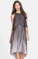 Thumbnail for your product : Halston Ruffle Back Ombré Charmeuse Dress