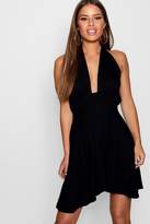 Thumbnail for your product : boohoo Petite Cross Front Skater Dress