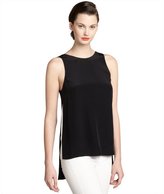 Thumbnail for your product : Alexander Wang black and white silk draped back tank