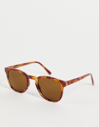 A.Kjaerbede Bate unisex square sunglasses in light brown tort