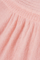 Thumbnail for your product : Ulla Johnson Clover Ruffled Pussy-bow Cashmere-blend Open-back Sweater - Baby pink