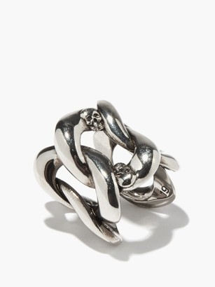 Alexander McQueen Skull Curb-link Ring - Silver