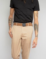 Thumbnail for your product : ASOS Woven Slim Belt With Black Coated Buckle