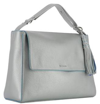 Orciani Silver Leather Shoulder Bag