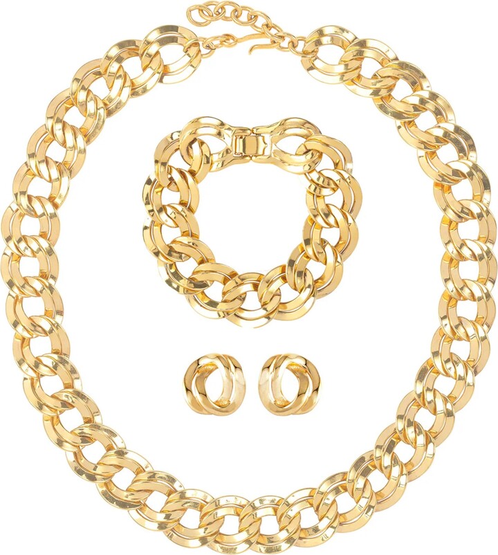 Susan Caplan Vintage 1980s Vintage Monet Necklace Bracelet and Earring Set