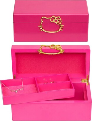 Pink Jewelry Travel Organizer Case With Mirror, Portable Storage