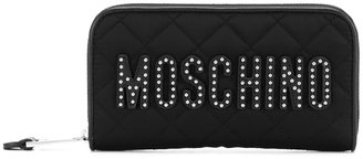 Moschino studded logo zip around wallet