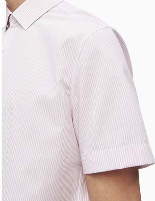 Calvin Klein Slim Fit Striped Easy-Iron Short Sleeve Shirt