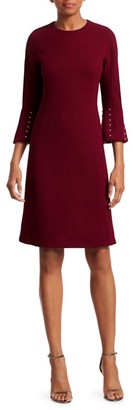 Lela Rose Embellished Wool-Blend Tunic Dress