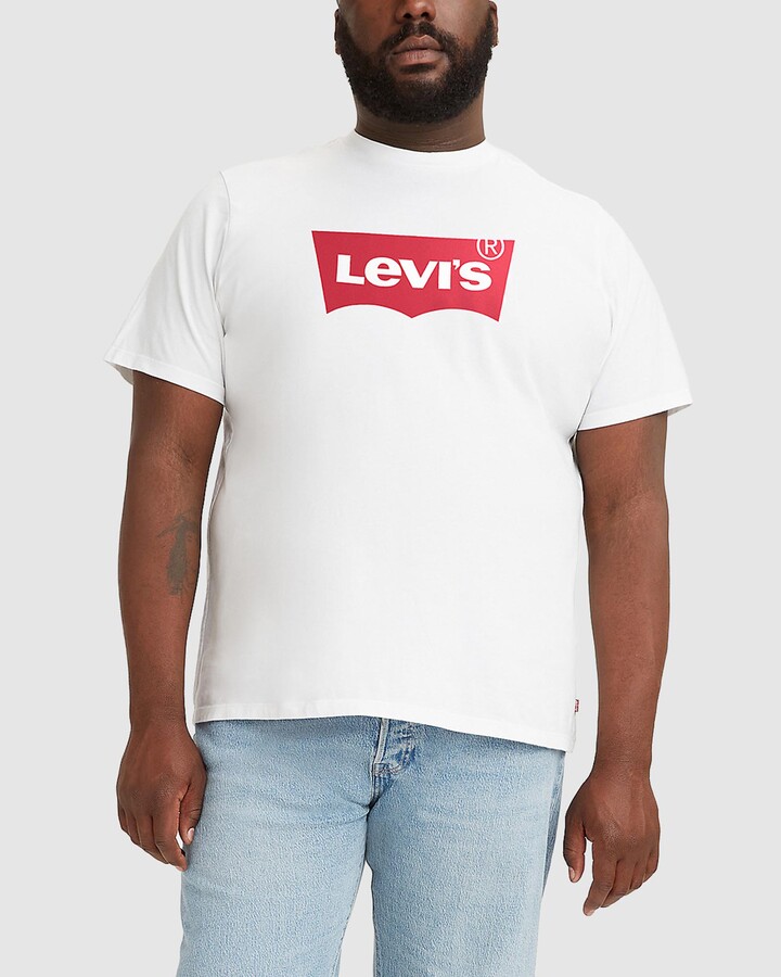 Levi's Men's White Printed T-Shirts - Big \u0026 Tall Graphic Housemark Batwing  Tee - Size 4XL at The Iconic - ShopStyle