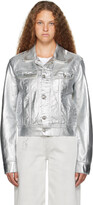 White & Silver Painted Denim Jacket 