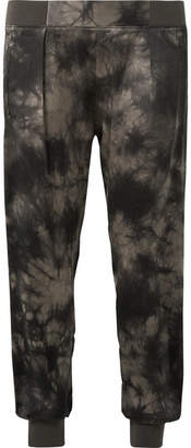 ATM Anthony Thomas Melillo Tie-dyed Crinkled Silk-charmeuse Tapered Pants - Black