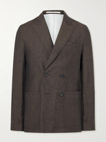 Thumbnail for your product : Oliver Spencer Slim-Fit Unstructured Double-Breasted Linen Suit Jacket