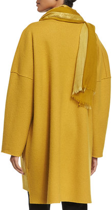 Eileen Fisher Boiled Wool Kimono Coat, Mustard