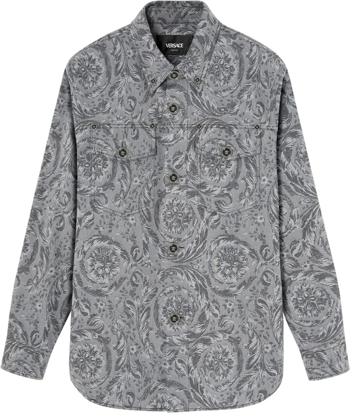 Versace Barocco jacquard gabardine overshirt