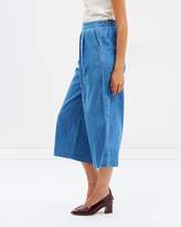 Thumbnail for your product : J.Crew Wide Leg Cropped Chambray Pants