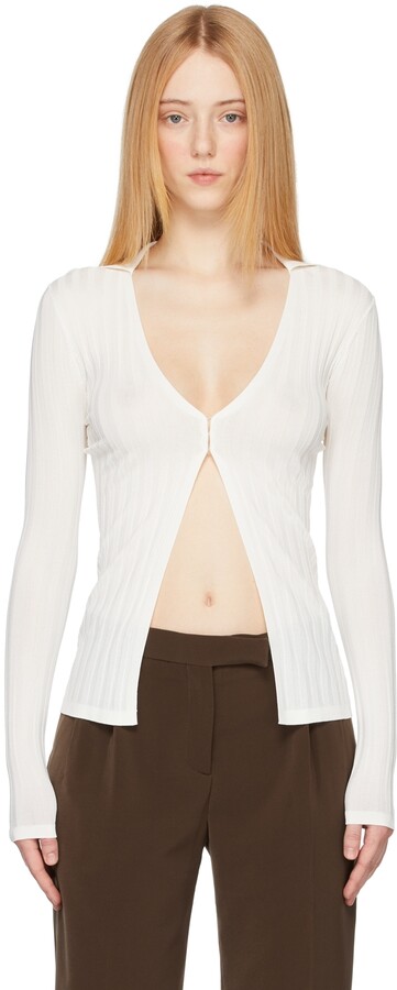 aya muse cropped knit cardigan