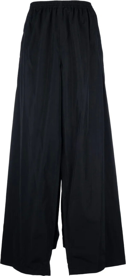 Balenciaga Drawstring-Waist Wide-Leg Trousers