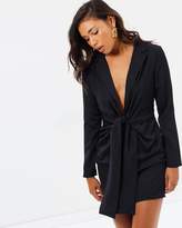 Thumbnail for your product : Missguided Satin Tie Front Knot Shift Dress