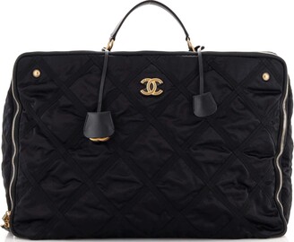 Chanel CC Ruched Top Handle Vanity Case Quilted Lambskin Small - ShopStyle