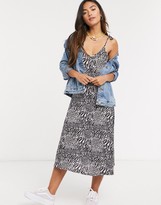 Thumbnail for your product : Qed London cami strap slip dress in zebra print