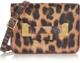 Thumbnail for your product : Sophie Hulme Envelope mini leopard-print leather shoulder bag