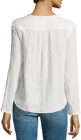 Thumbnail for your product : Current/Elliott The Retreat Long-Sleeve Henley Top, Dirty White