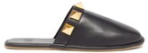 Thumbnail for your product : Valentino Garavani Roman Stud Leather Slippers - Black