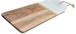 Peer Sorensen Wood Flared Serving Board With Brass Inlay