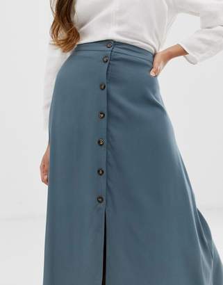ASOS Petite DESIGN Petite button front maxi skirt