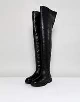Thumbnail for your product : MANGO Leather Flat Knee High Boot