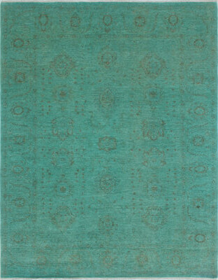 Isabelline One-of-a-Kind Collette Hand-Knotted Teal 6'6\