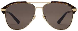 Gucci Specialized fit aviator metal sunglasses