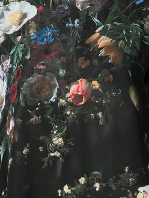 Adam Lippes floral print sheer sleeve dress