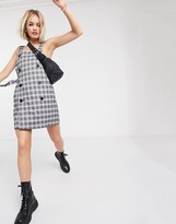 Thumbnail for your product : Monki check tie side pinafore dress