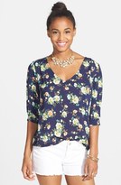 Thumbnail for your product : Soprano Print V-Neck Challis Top (Juniors)